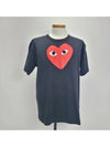 Comme Men's Heart Short Sleeve TShirt Black P1T112 - COMME DES GARCONS - BALAAN 1