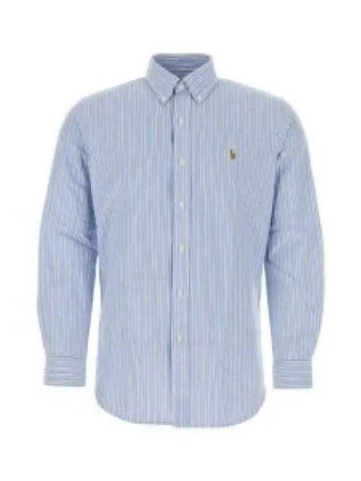 Embroidery Logo Striped Long Sleeve Shirt Light Blue - POLO RALPH LAUREN - BALAAN 2