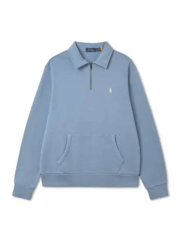 Loopback Fleece Quarter Zip Sweatshirt Blue - POLO RALPH LAUREN - BALAAN 2