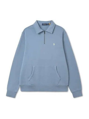 Loopback Fleece Quarter Zip Sweatshirt Blue - POLO RALPH LAUREN - BALAAN 1