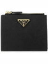 Small Saffiano Half Wallet Black - PRADA - BALAAN 2