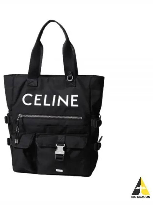 Nylon Logo Print Tote Bag Black - CELINE - BALAAN 2