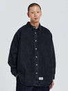 Overfit Logo Denim Shirt Black - DE GRAND MATIN - BALAAN 2