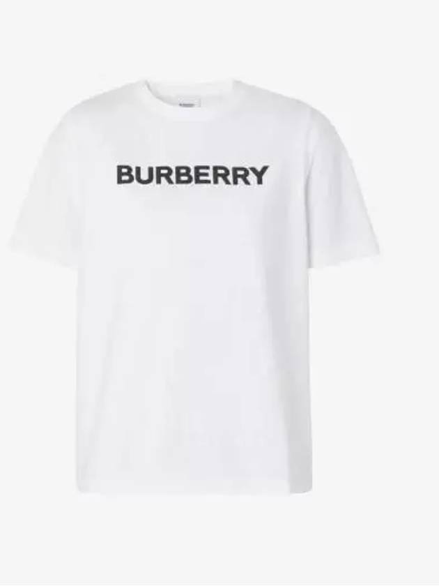 Logo Print Cotton Short Sleeve T-Shirt White - BURBERRY - BALAAN 3