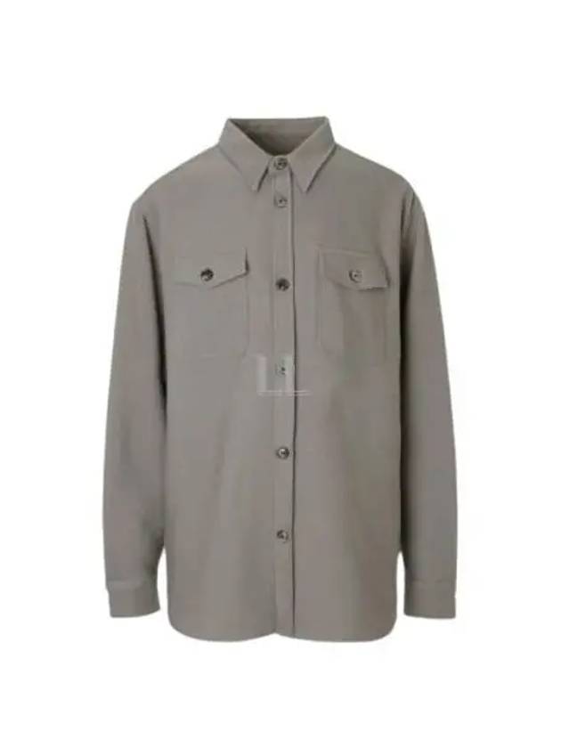 Chest Pocket Wool Shirt Jacket Grey - AMI - BALAAN 2