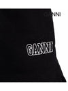 Women's Logo Drawstring Shorts Black - GANNI - BALAAN.