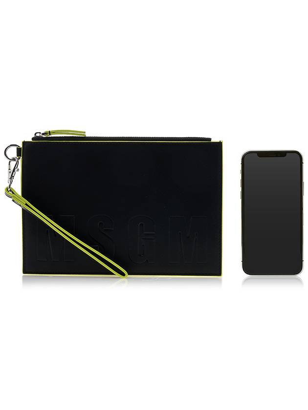 Embossed Logo Clutch Bag Black - MSGM - BALAAN 7