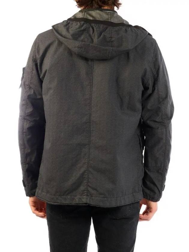 Wappen Patch Reflective Weave Ripstop TC Hooded Jacket Charcoal - STONE ISLAND - BALAAN 4