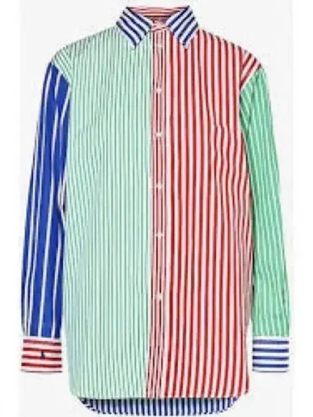 Striped Curved Hem Poplin Shirt - POLO RALPH LAUREN - BALAAN 2