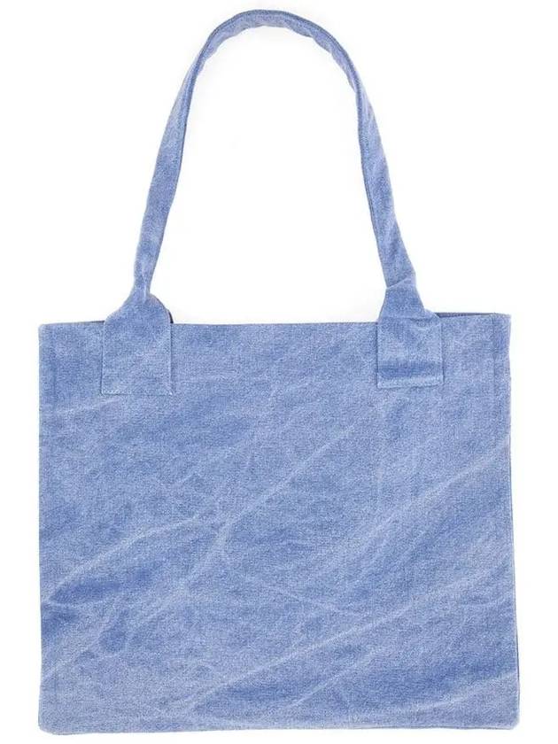 Embroidered Logo Canvas Large Tote Bag Blue - GANNI - BALAAN 3