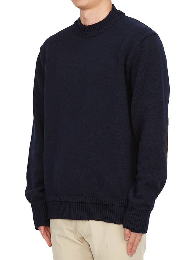 Back Stitch Elbow Patch Knit Top Navy - MAISON MARGIELA - BALAAN 3