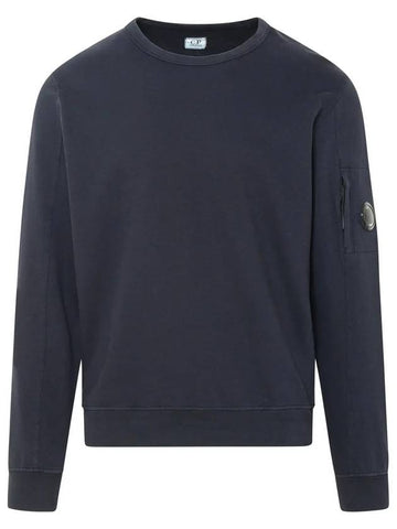 Men's Light Fleece Lens Wappen Sweatshirt Navy - CP COMPANY - BALAAN.