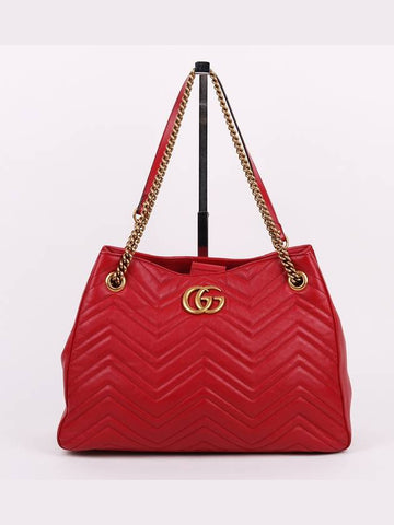 GG Gold Marmont Matelasse Medium Chain Bag 453569 - GUCCI - BALAAN 1