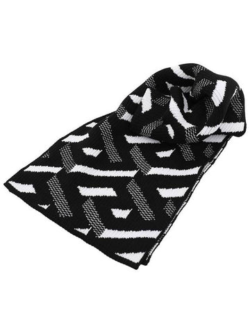 Geometric Pattern Muffler Black - VERSACE - BALAAN 1