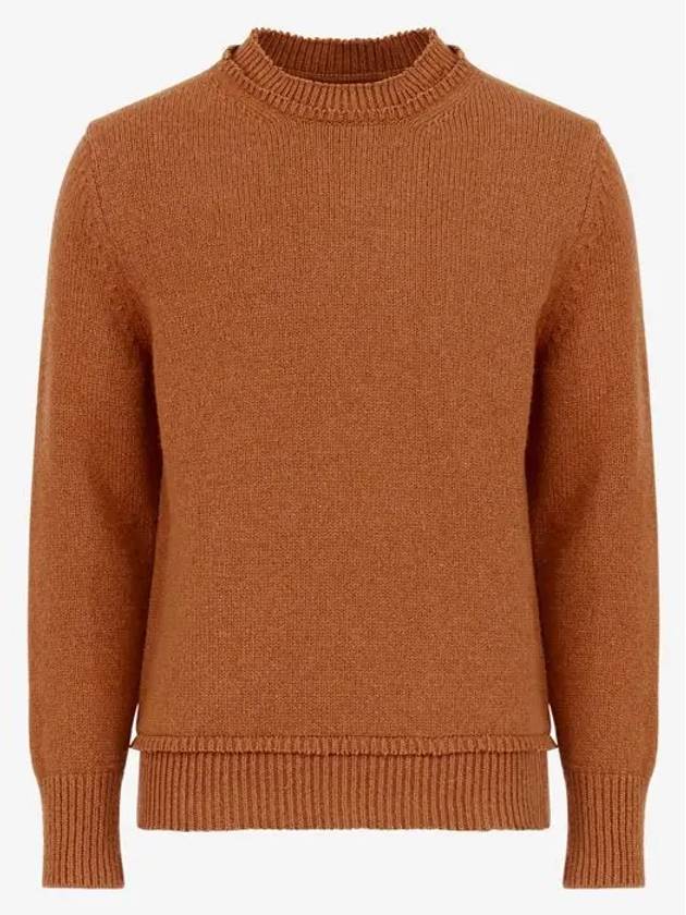 Elbow Patch Wool Knit Top Brown - MAISON MARGIELA - BALAAN 3