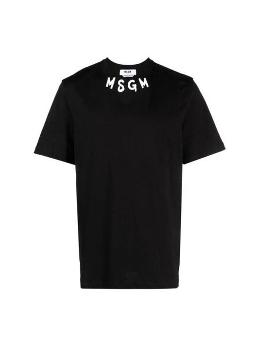 Logo Print Cotton Short Sleeve T-shirt Black - MSGM - BALAAN 1