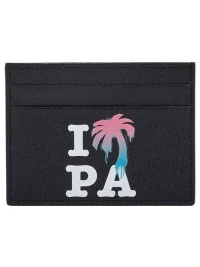 I Love PA Leather Card Wallet Black - PALM ANGELS - BALAAN 2