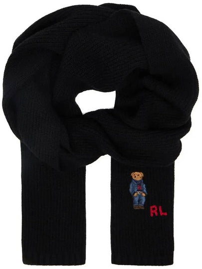 Denim Bear Embroidery Muffler Black 449891303 001 - POLO RALPH LAUREN - BALAAN 2