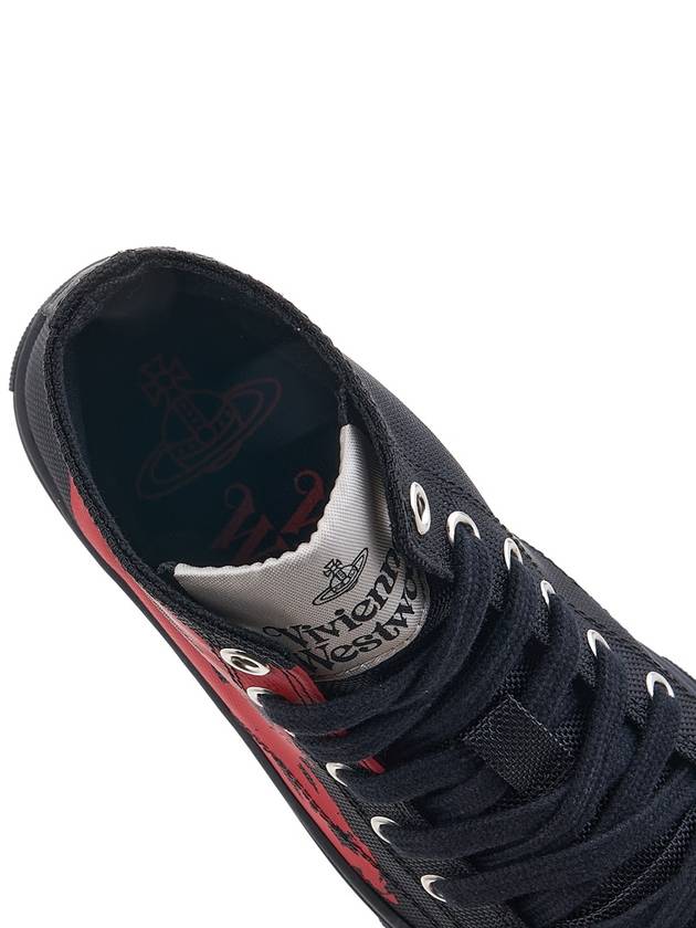 Plimsoll Vegan Leather High Top Sneakers Black Red - VIVIENNE WESTWOOD - BALAAN 8