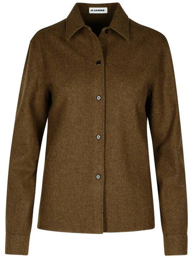 Jil Sander Brown Wool Shirt - JIL SANDER - BALAAN 1