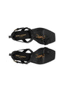 Cassandra Smooth Leather Flat Sandals Black - SAINT LAURENT - BALAAN 3