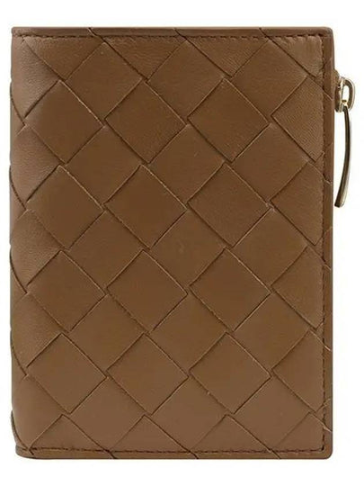 Intrecciato Small Leather Half Wallet Wood - BOTTEGA VENETA - BALAAN 2