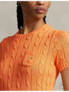Women's Embroidered Pony Pocket Knit Top Orange - POLO RALPH LAUREN - BALAAN 5