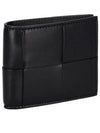 Men's Intrecciato Half Wallet Black - BOTTEGA VENETA - BALAAN 2