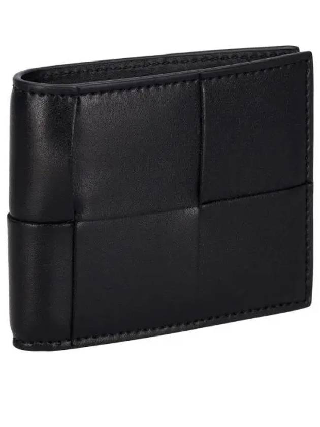 Men's Intrecciato Half Wallet Black - BOTTEGA VENETA - BALAAN 2