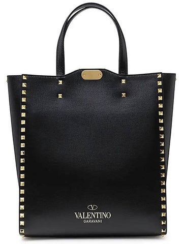 Rockstud Tote Bag Black - VALENTINO - BALAAN 1