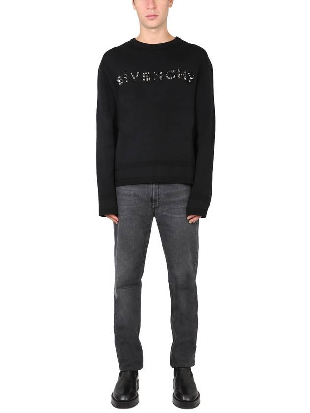 Logo Stud Knit Top Black - GIVENCHY - BALAAN 3