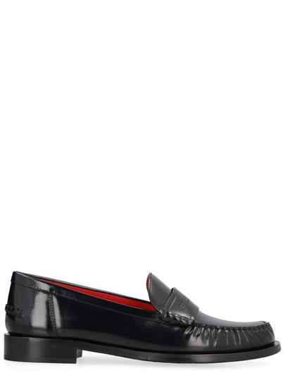 Logo Leather Loafers Black - SALVATORE FERRAGAMO - BALAAN 2