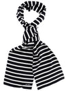 KH Duguay Stripe Muffler White Black - SAINT JAMES - BALAAN 2