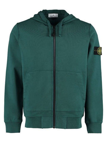 Wappen Patch Cotton Hooded Zip Up Dark Green - STONE ISLAND - BALAAN 1