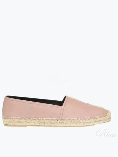 Women's Monogram Leather Espadrilles Pink - SAINT LAURENT - BALAAN 2