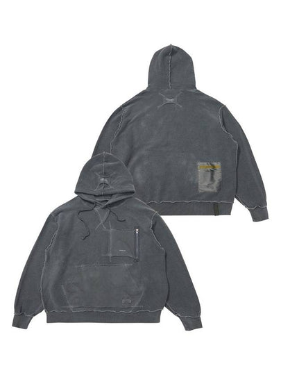 Inside Out Oversized Pigment Hoodie Charcoal - STIGMA - BALAAN 2