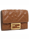 FF Baguette Flap Card Half Wallet Brown - FENDI - BALAAN 2