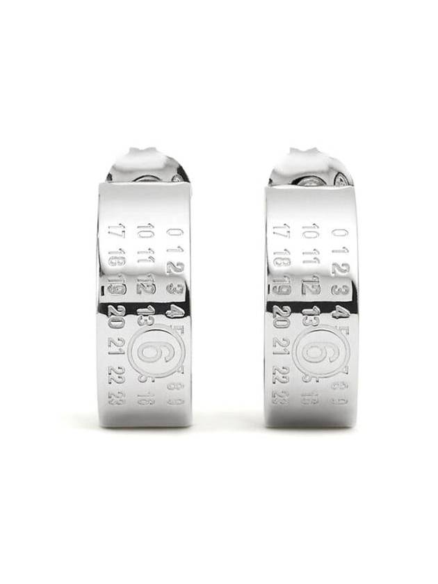 MM6 signature engraved number hoop earrings SM7VG0056SV0310 - MAISON MARGIELA - BALAAN 3