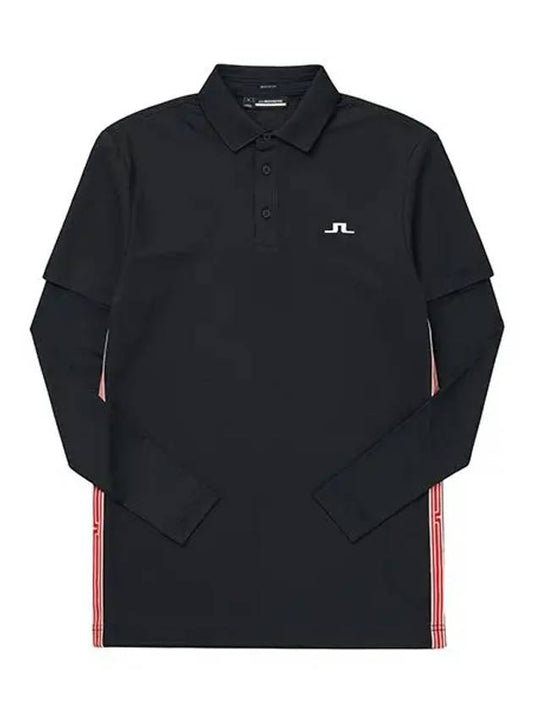 Liam Regular Fit Long Sleeve Polo Shirt Black - J.LINDEBERG - BALAAN 2