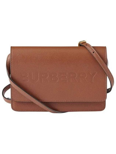 Hampshire Embossed Logo Flap Cross Bag Brown - BURBERRY - BALAAN 2