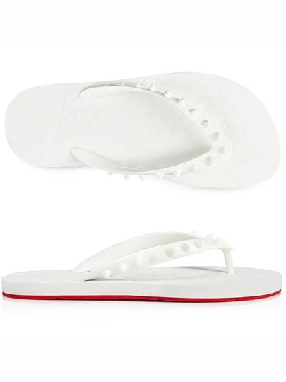 Loubi Spike Rubber Flip Flops White - CHRISTIAN LOUBOUTIN - BALAAN 2