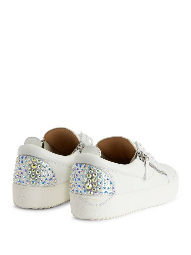 Giuseppe Zanotti Gail Rhinestone-Embellished Leather Sneakers, Brand Size 38 ( US Size 8 ) - GIUSEPPE ZANOTTI - BALAAN 3