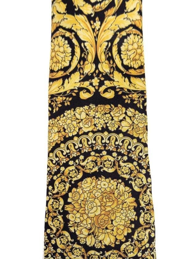 Barocco Silk Tie Black Yellow - VERSACE - BALAAN 3