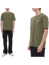 Chillax Fox Patch Regular Short Sleeve T-Shirt Khaki - MAISON KITSUNE - BALAAN 3