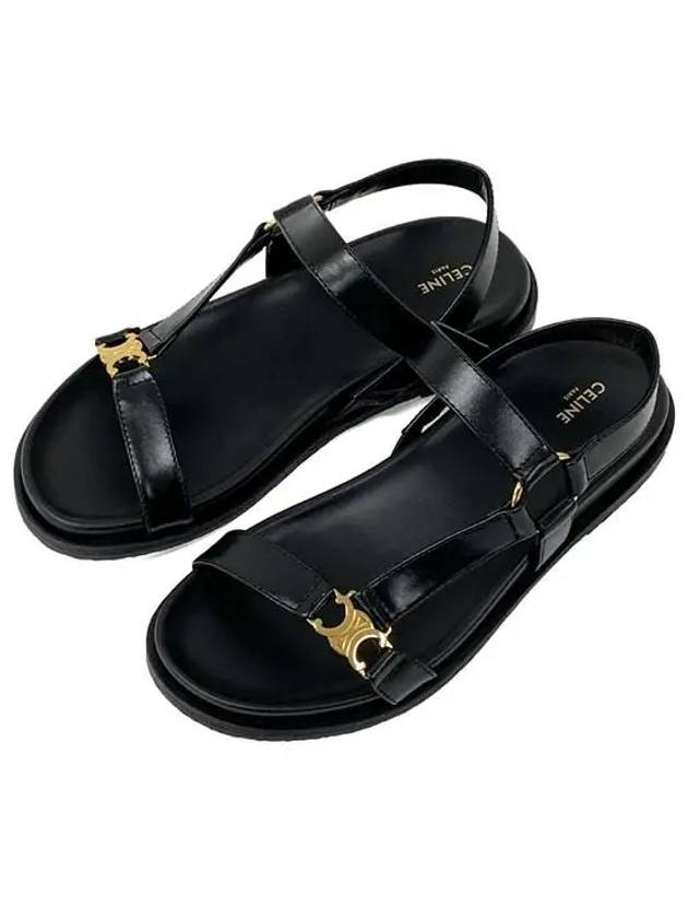 Maud Calfskin Triomphe Sandals Black - CELINE - BALAAN 7