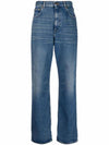 Women's Washed Wide Cotton Kim Jeans Blue - GOLDEN GOOSE - BALAAN 2