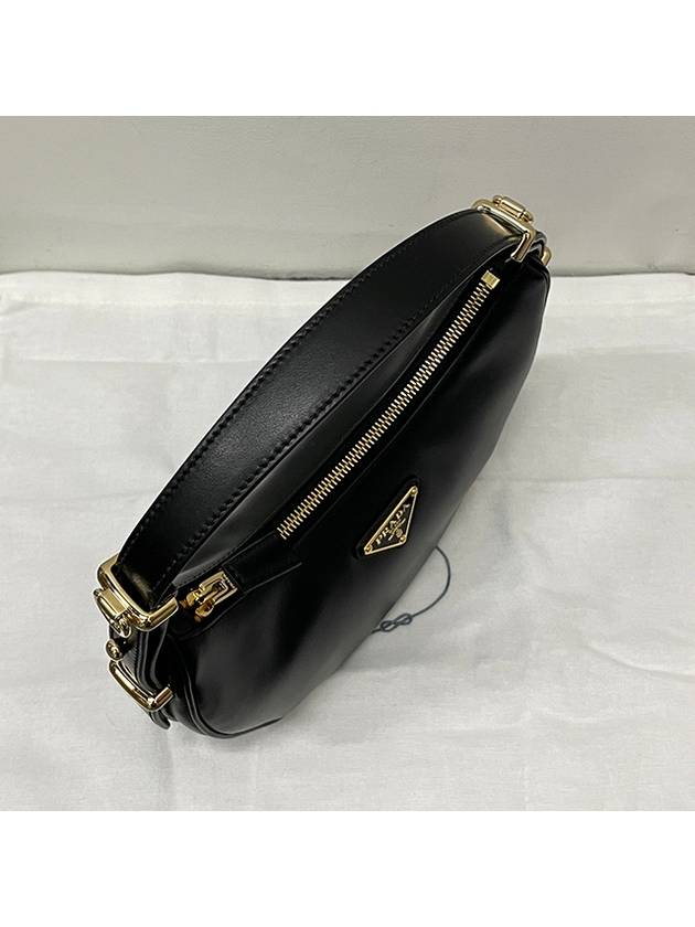 Arque Leather Shoulder Bag Black - PRADA - BALAAN 5