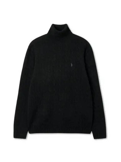 Cable Wool Cashmere Turtleneck Sweater Black - POLO RALPH LAUREN - BALAAN 2