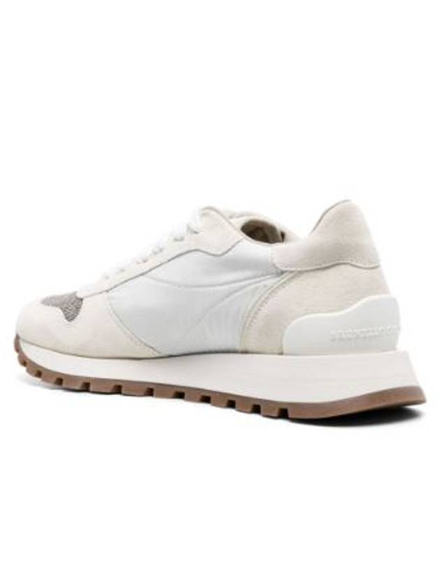 Suede Techno Fabric Runner Low Top Sneakers White - BRUNELLO CUCINELLI - BALAAN 3