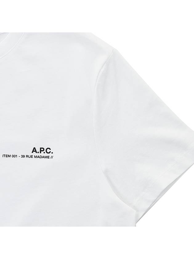 Men's Item Logo Cotton Short Sleeve T-Shirt White - A.P.C. - BALAAN 5